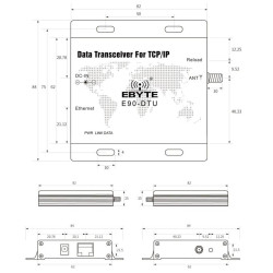 EBYTE E90-DTU (900SL22-ETH) MODBUS TCP/IP to LORA 900MHz with Antenna